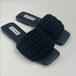 Steve Madden Maldeve Women's Woven Faux Leather Slide Sandals Size 6